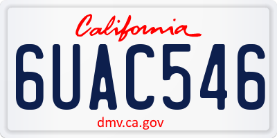 CA license plate 6UAC546