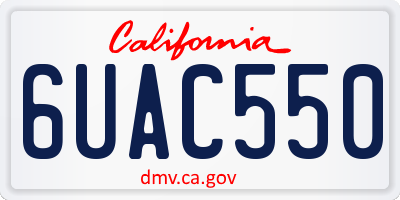 CA license plate 6UAC550