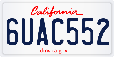 CA license plate 6UAC552