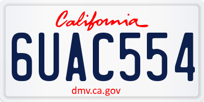 CA license plate 6UAC554