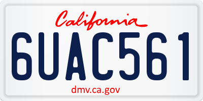 CA license plate 6UAC561
