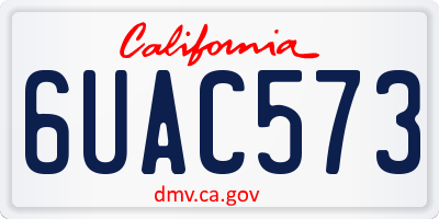 CA license plate 6UAC573