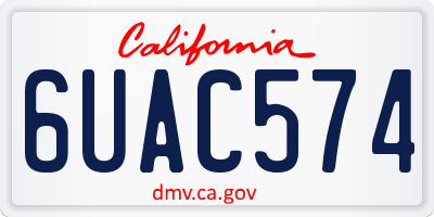 CA license plate 6UAC574