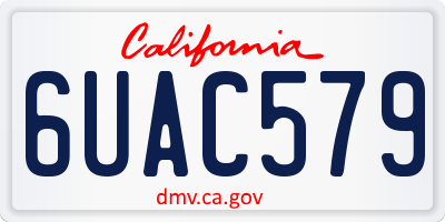 CA license plate 6UAC579