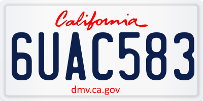 CA license plate 6UAC583