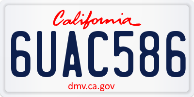 CA license plate 6UAC586