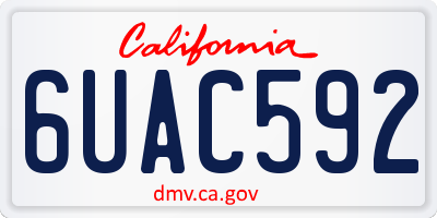 CA license plate 6UAC592