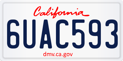 CA license plate 6UAC593
