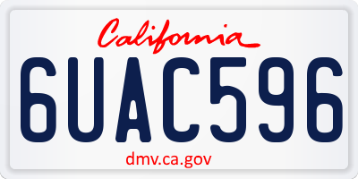 CA license plate 6UAC596