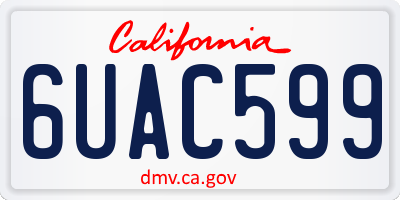CA license plate 6UAC599