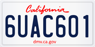 CA license plate 6UAC601