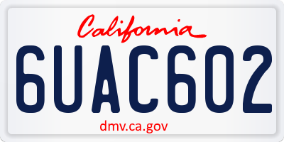CA license plate 6UAC602