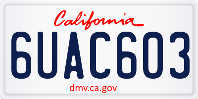 CA license plate 6UAC603