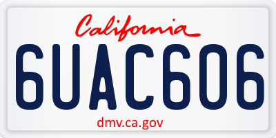CA license plate 6UAC606