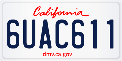 CA license plate 6UAC611