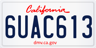 CA license plate 6UAC613