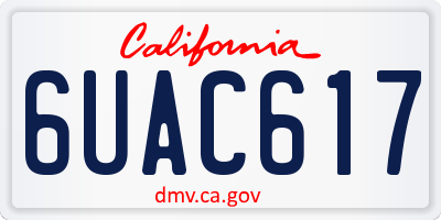 CA license plate 6UAC617