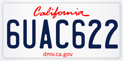 CA license plate 6UAC622
