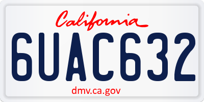 CA license plate 6UAC632