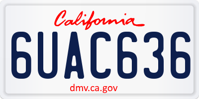 CA license plate 6UAC636