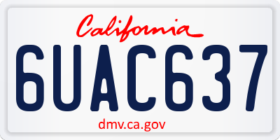 CA license plate 6UAC637
