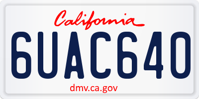 CA license plate 6UAC640
