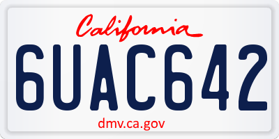 CA license plate 6UAC642