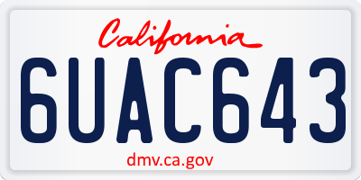 CA license plate 6UAC643