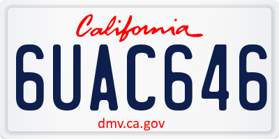 CA license plate 6UAC646