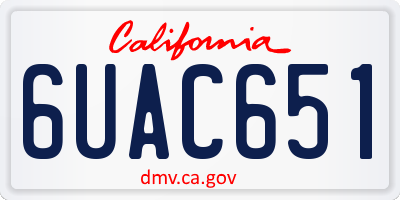 CA license plate 6UAC651