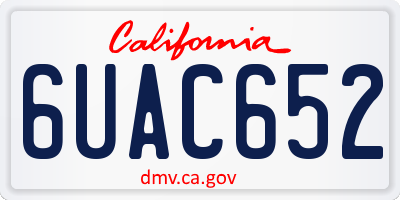 CA license plate 6UAC652