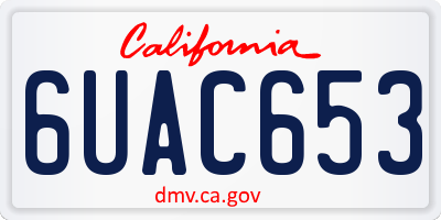 CA license plate 6UAC653