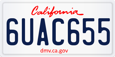 CA license plate 6UAC655