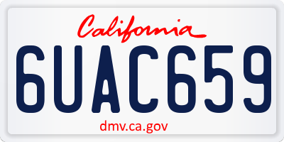 CA license plate 6UAC659