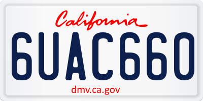 CA license plate 6UAC660