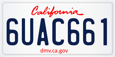 CA license plate 6UAC661