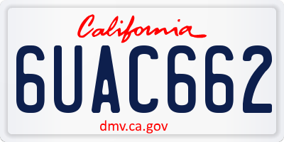 CA license plate 6UAC662