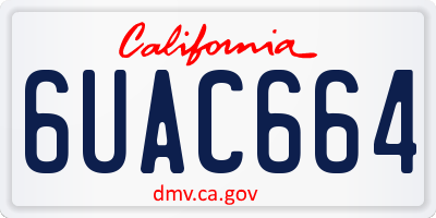 CA license plate 6UAC664