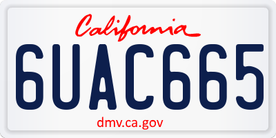 CA license plate 6UAC665