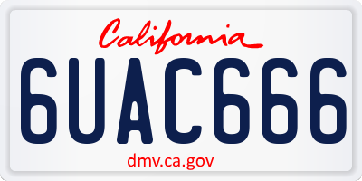 CA license plate 6UAC666