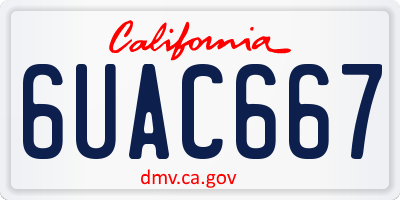 CA license plate 6UAC667