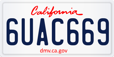 CA license plate 6UAC669