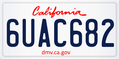 CA license plate 6UAC682