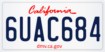 CA license plate 6UAC684