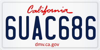 CA license plate 6UAC686