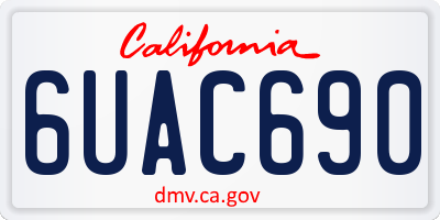 CA license plate 6UAC690
