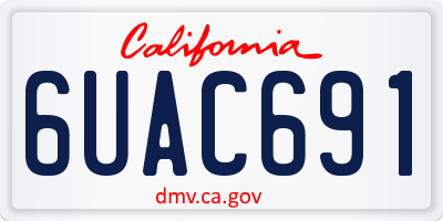 CA license plate 6UAC691