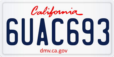 CA license plate 6UAC693