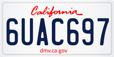 CA license plate 6UAC697