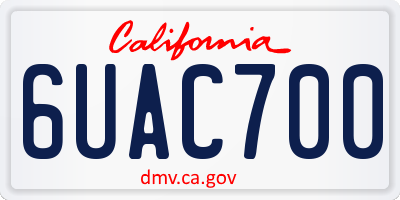 CA license plate 6UAC700